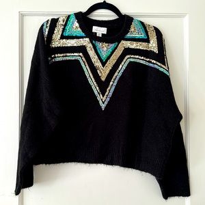 Topshop Sequin Holiday Sweater Size 6 / Medium